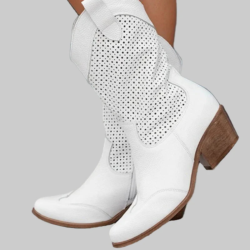 Anna - Μοντέρνες Καουμπόικες Μπότες από Τζιν με Πλαϊνό Φερμουάρ