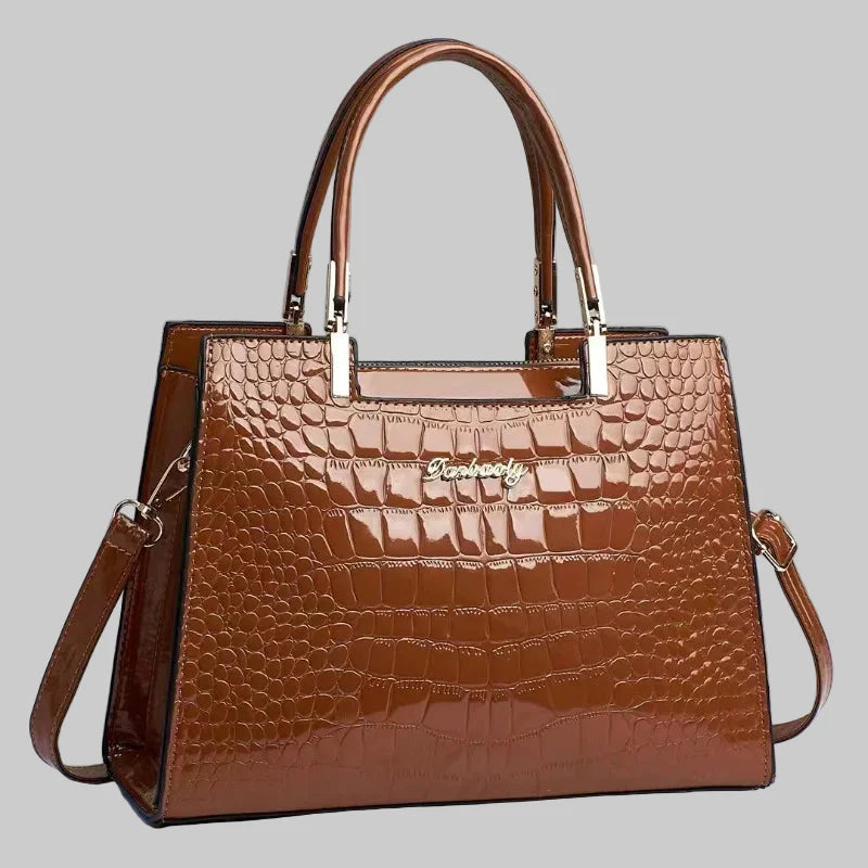 Erain - Γυαλιστερή τσάντα από δέρμα κροκόδειλου