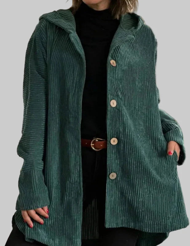 Cordia - Κοτλέ Μπουφάν με Κουκούλα