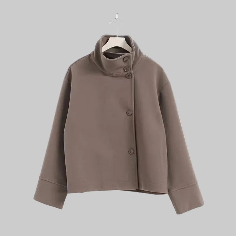 Iris - Μινιμαλιστικό γκρι σακάκι από μείγμα μαλλιού