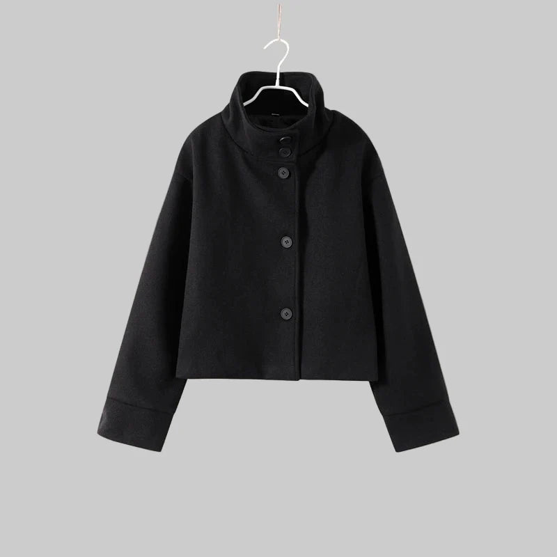 Iris - Μινιμαλιστικό γκρι σακάκι από μείγμα μαλλιού