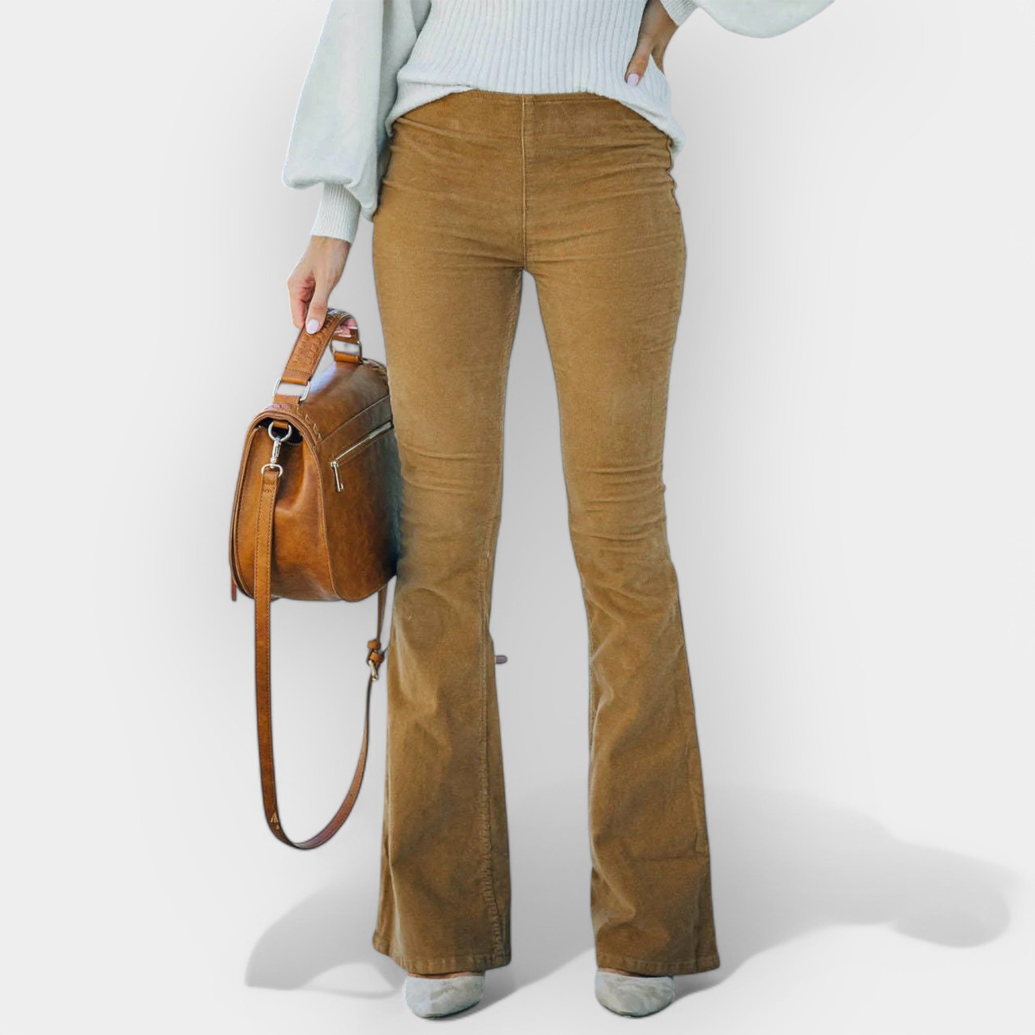 Ψηλόμεσο Παντελόνι με Φαρδιά Μπατζάκια