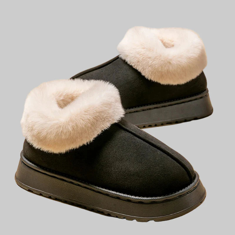 Clio - Άνετες παντόφλες για το σπίτι με γούνινο γιακά