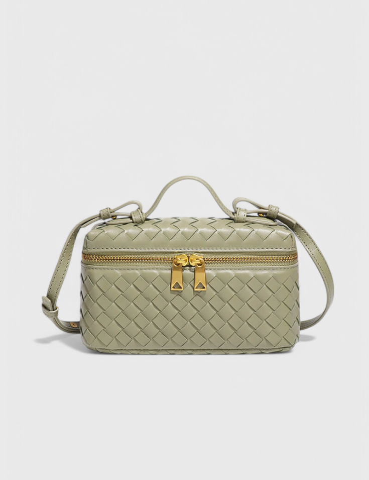 Μίλλα Μίνι Τσάντα Υφασμένη με Χρυσά Αξεσουάρ