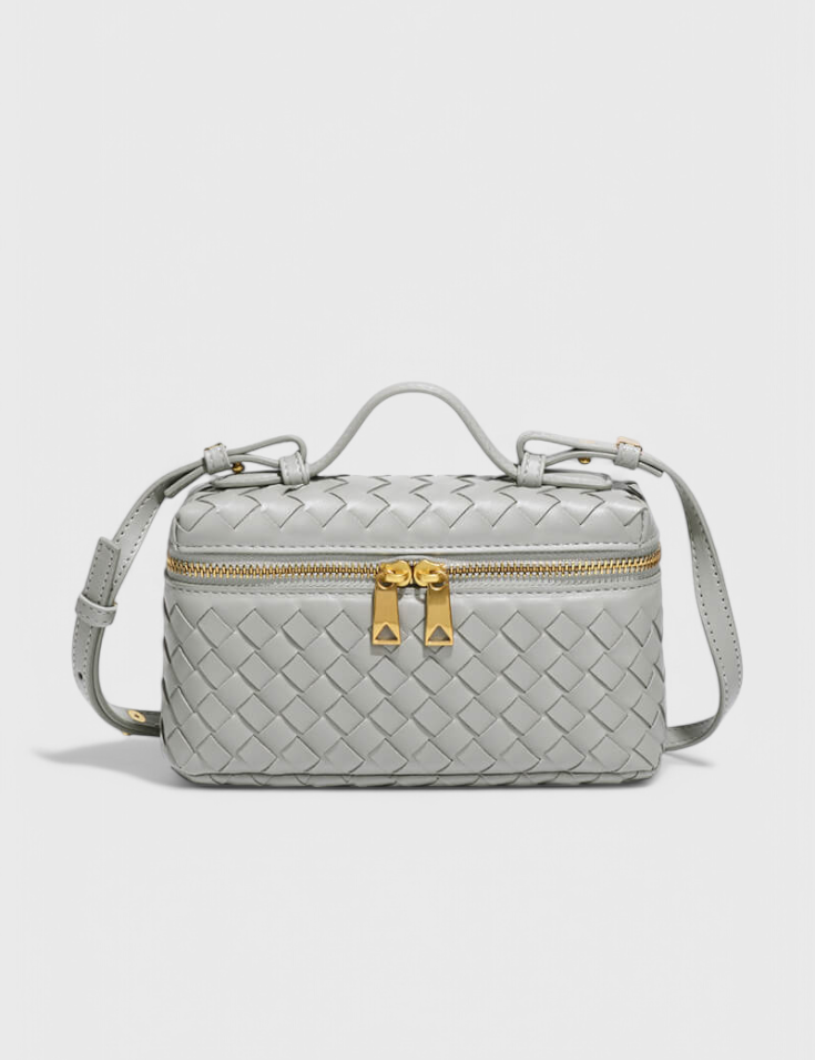 Μίλλα Μίνι Τσάντα Υφασμένη με Χρυσά Αξεσουάρ