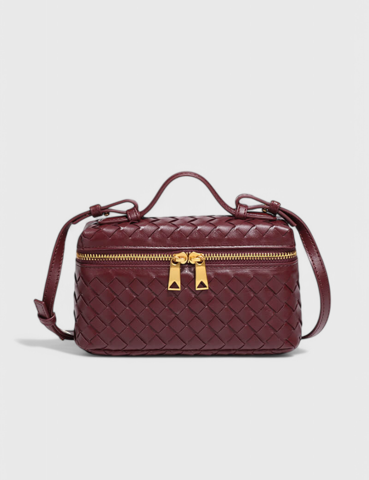 Μίλλα Μίνι Τσάντα Υφασμένη με Χρυσά Αξεσουάρ