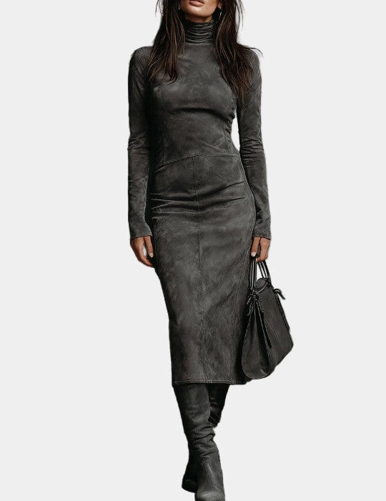 Μαρία - Μακρύ καφέ φόρεμα midi