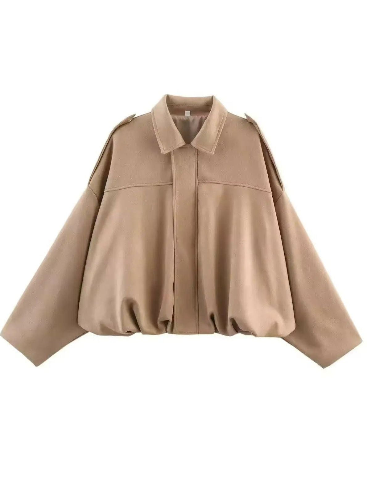 Oversized τζάκετ με όψη σουέτ