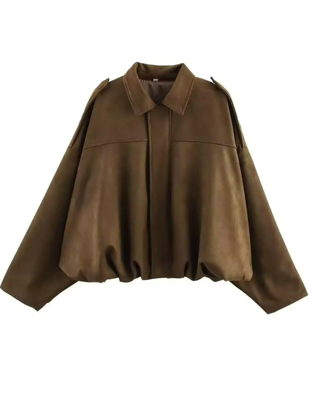 Oversized τζάκετ με όψη σουέτ