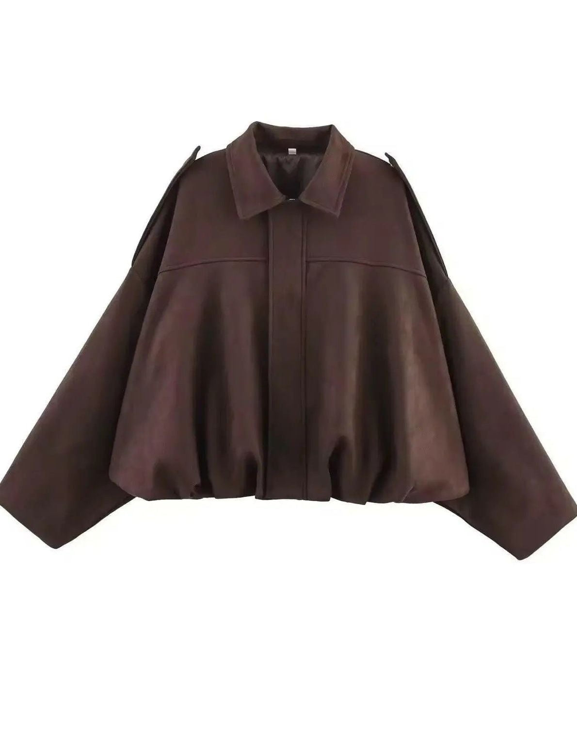 Oversized τζάκετ με όψη σουέτ